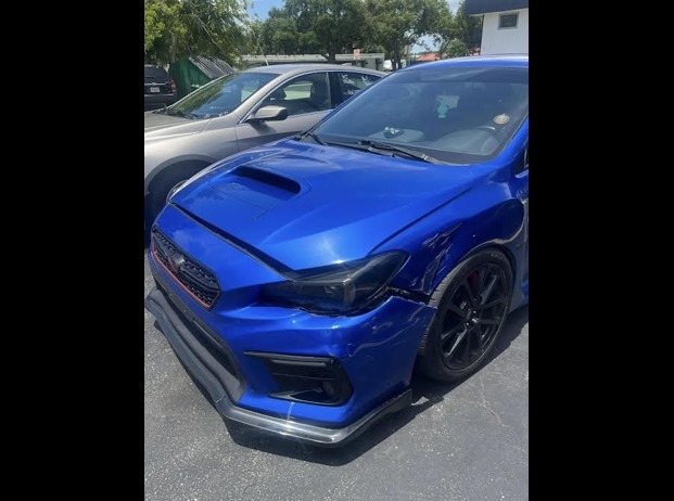 Subaru WRX (blue) after
